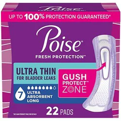 Poise Ultrathn Ultra Pad Convenience Pack Long Length 22 - 22 Ct