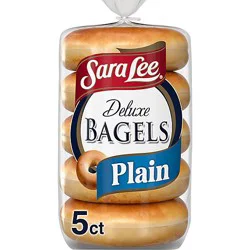 Sara Lee Deluxe Plain Bagels 5 Count - 15 Oz