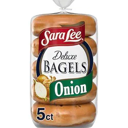 Sara Lee Deluxe Onion Bagels 5 Count - 15 Oz