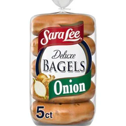 Sara Lee Deluxe Onion Bagels 5 Count - 15 Oz