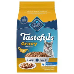 Blue Buffalo Tastefuls Irresistible Gravy Adult Indoor Cat Dry Food, Chicken & Brown Rice Recipe 5lb - 5 Lb