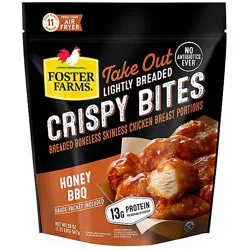 Foster Farms Lightly Breaded Crispy Chicken Bites With Honey Bbq Sauce 20oz - 20 Oz