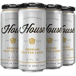 House Beer Premium Craft Lager 6-16 Fl Oz In Cans - 6-16 Fz