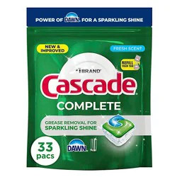 Cascade Complete Actionpacs, Fresh Scent - 33 Ct. - 33 Ct