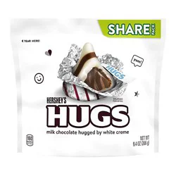 Hersheys Hugs Milk Chocolate Hugged By White Creme Share Pack Stand Up Bag - 9.4 Oz