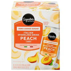 Signature Select Sparkling Italian Peach Zero Sugar 4-11.5 Fz - 4-11.15 Fz