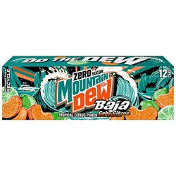 Mtn Dew Baja Cabo Citrus Zero Sugar - 12-12 Fl. Oz.