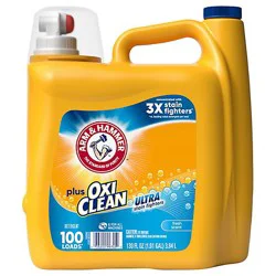 Arm & Hammer He Liquid Detergent Plus Oxi Clean Stain Fighters, Fresh Scent - 130 Fl. Oz. - 130 Fz