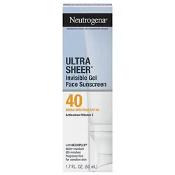 Neutrogena Ultra Sheer Invisible Gel Face Sunscreen Broad Spectrum Spf 40, 1.7 Oz - 1.7 Oz