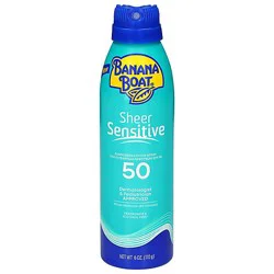 Banana Boat Sheer Sensitive Spf 50 Body Spray 6 Oz - 6 Oz