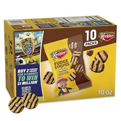 Keebler Mini Fudge Stripe Cookies 10 Count Multipack - 10oz / 283g - 10-1 Oz