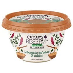 Cedars Reserve Organic Hommus Lebanese Za Atar & Tahini - 10 Oz