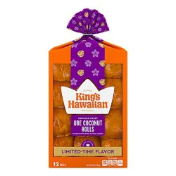 Kings Hawaiian Hawaiian Sweet Ube Coconut Rolls - 12 Oz