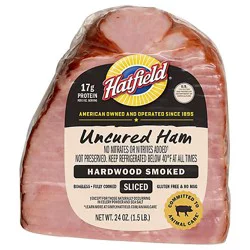 Hatfield Uncured Ham Hardwood Smoked Sliced 24oz - 24 Oz