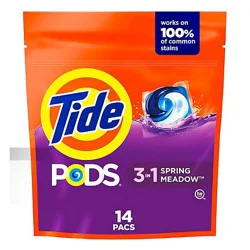 Tide Pods Laundry Detergent 3 In 1, Spring Meadow - 14 Ct