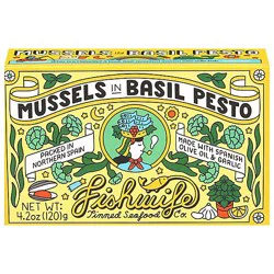 Fishwife Mussels In Basil Pesto - 4.2 Oz