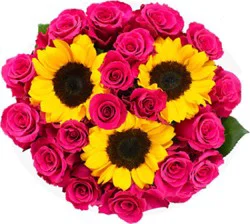 Extravagant Rose And Sunflower - Each
