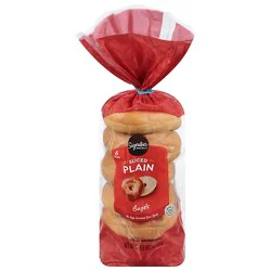 Signature Select Bagels Plain 6 Ct 18 Oz - 18 Oz