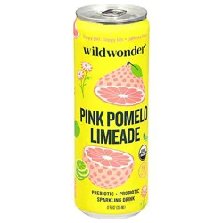 Wildwonder Pink Pomelo Limeade Sparkling Prebiotic And Probiotic - 12 Fz