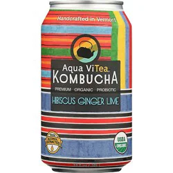 Aqua Vitea Kombucha Hibiscus Ginger Lime - 12 Fz