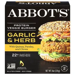 Abbots Butcher Burger Veggie Garlic Herb - 8 Oz