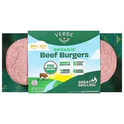 Verde Organic Grass Fed Beef Burger 20 Oz - 20 Oz