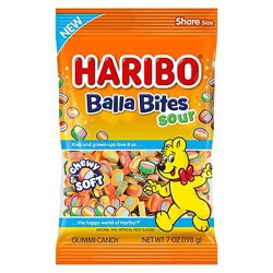 Haribo Balla Bites Sour 7oz Large Peg Bag - 7 Oz