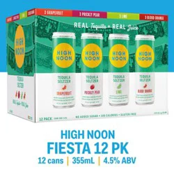 High Noon Fiesta Tequila Variety Pack - 12-355 Ml