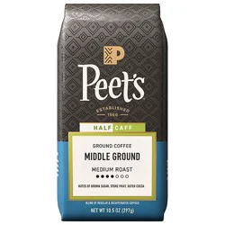 Peet's Middle Ground Half Caff, 10.5 Oz Bag - 10.5 Oz