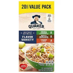 Quaker Instant Oatmeal Flavor Variety 1.51 Oz 20 Count - 30.3 Oz