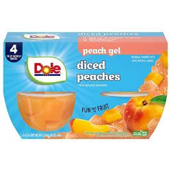 4/4.3 Oz Diced Peaches In Peach Gel - 4-4.3 Oz
