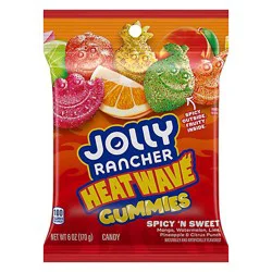 Jolly Rancher Heat Wave Gummies Spicy ‘n Sweet Assorted Fruit Flavored Candy Bag - 6 Oz