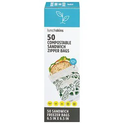Lunchskins Bag Compostable Sandwich Zipper Bags - 50 Ct