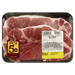 Giant Eagle Pork Butt Blade Steak, Bone In, Pick 5