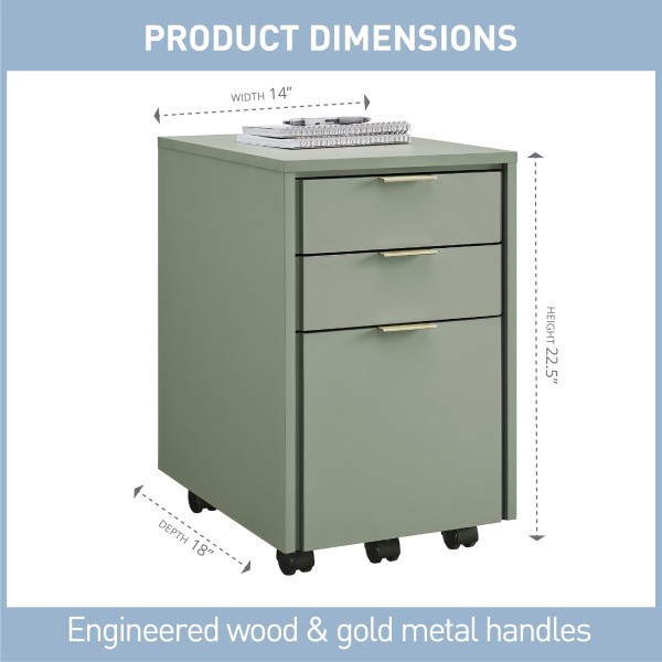 slide 3 of 6, Realspace® 18""D Wood Vertical 3-Drawer File Cabinet, Pistachio Cream, 1 ct
