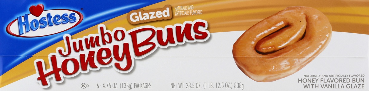 slide 6 of 7, HOSTESS Jumbo Glazed Honey Bun, Single Serve, 4.75 oz, 