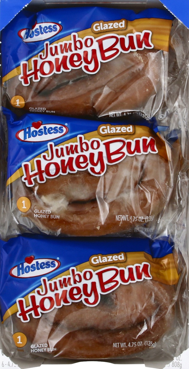 slide 7 of 7, HOSTESS Jumbo Glazed Honey Bun, Single Serve, 4.75 oz, 