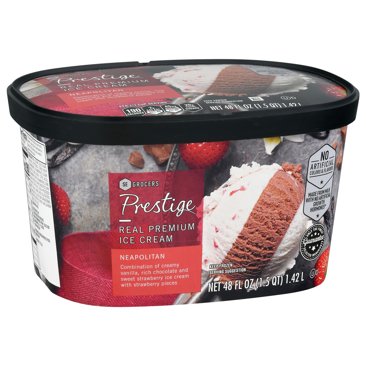 slide 5 of 9, Prestige Real Premium Ice Cream Neapolitan, 48 oz