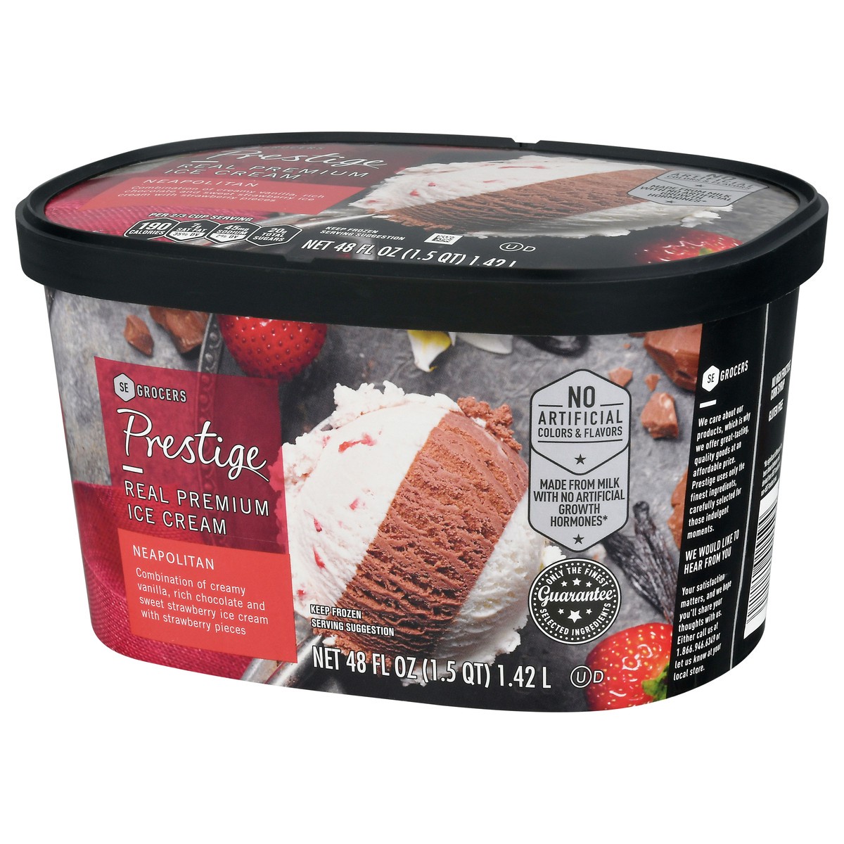 slide 4 of 9, Prestige Real Premium Ice Cream Neapolitan, 48 oz