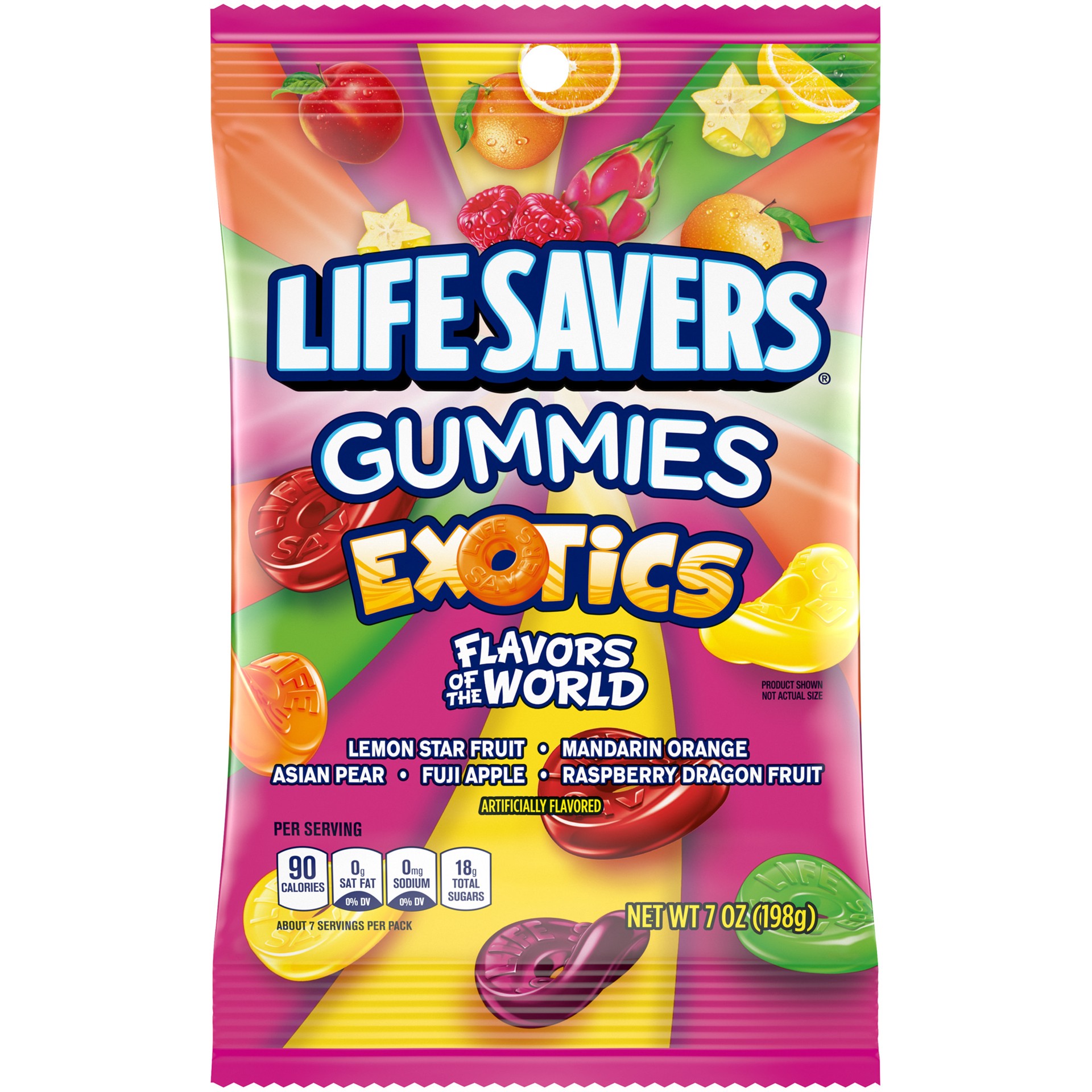 slide 1 of 4, LIFE SAVERS Exotics Gummy Candy, 7 oz Bag, 7 oz