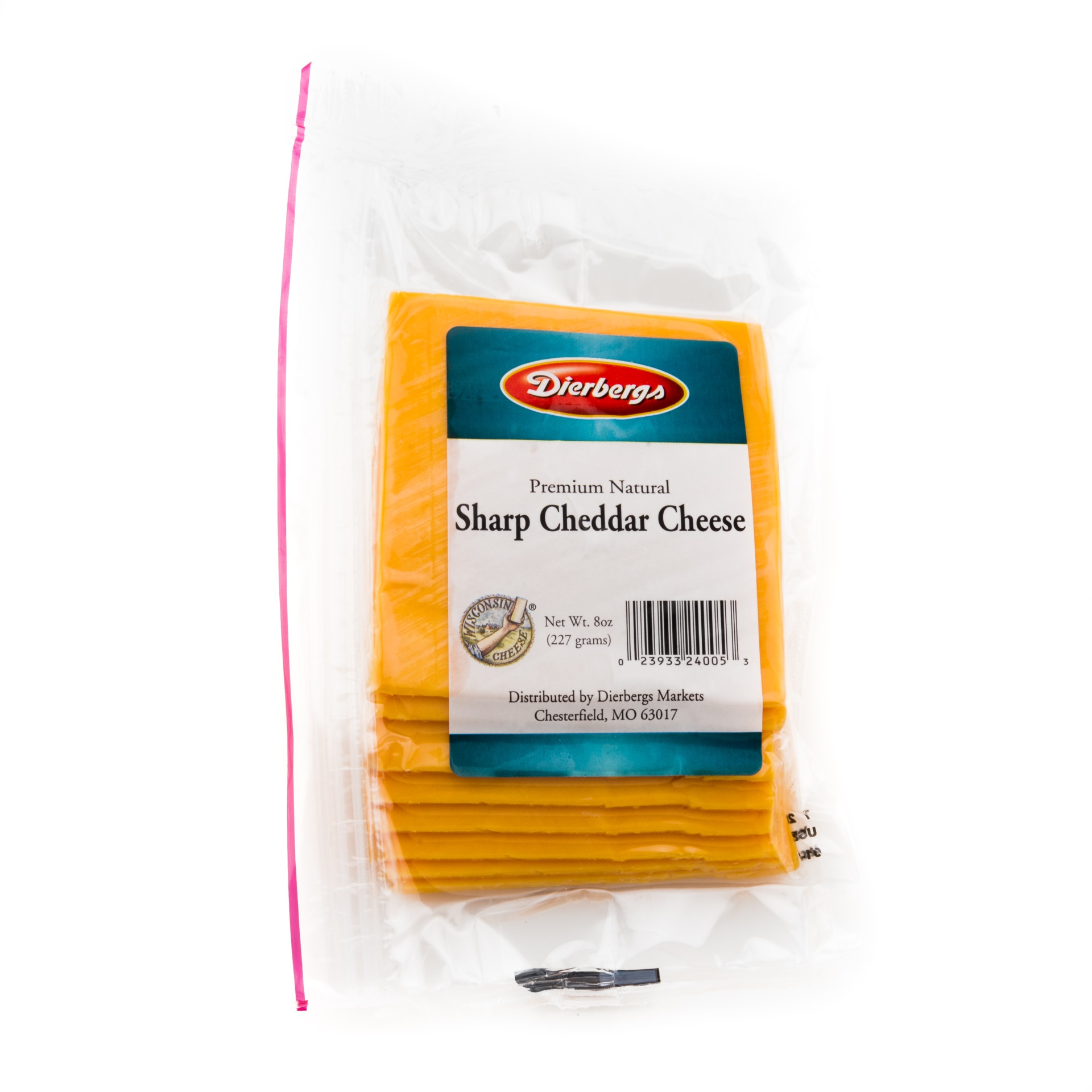 slide 1 of 1, Dierbergs Sliced Premium Sharp Cheddar Cheese, 8 oz