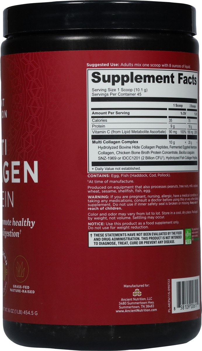 slide 7 of 9, Ancient Nutrition Multi Collagen Protein 16 oz, 16 oz