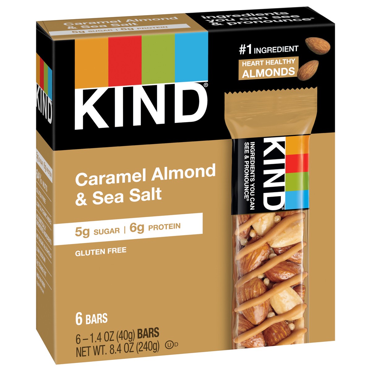 slide 2 of 6, KIND Caramel Almond & Sea Salt Bars - 8.4oz/6ct, 6 ct