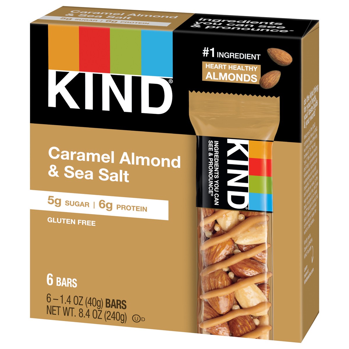 slide 3 of 6, KIND Caramel Almond & Sea Salt Bars - 8.4oz/6ct, 6 ct