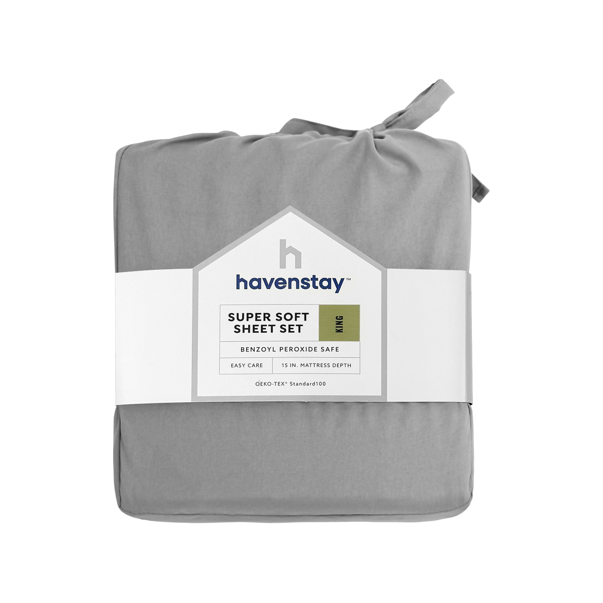 slide 1 of 13, Havenstay King Gray Sheets, King Size