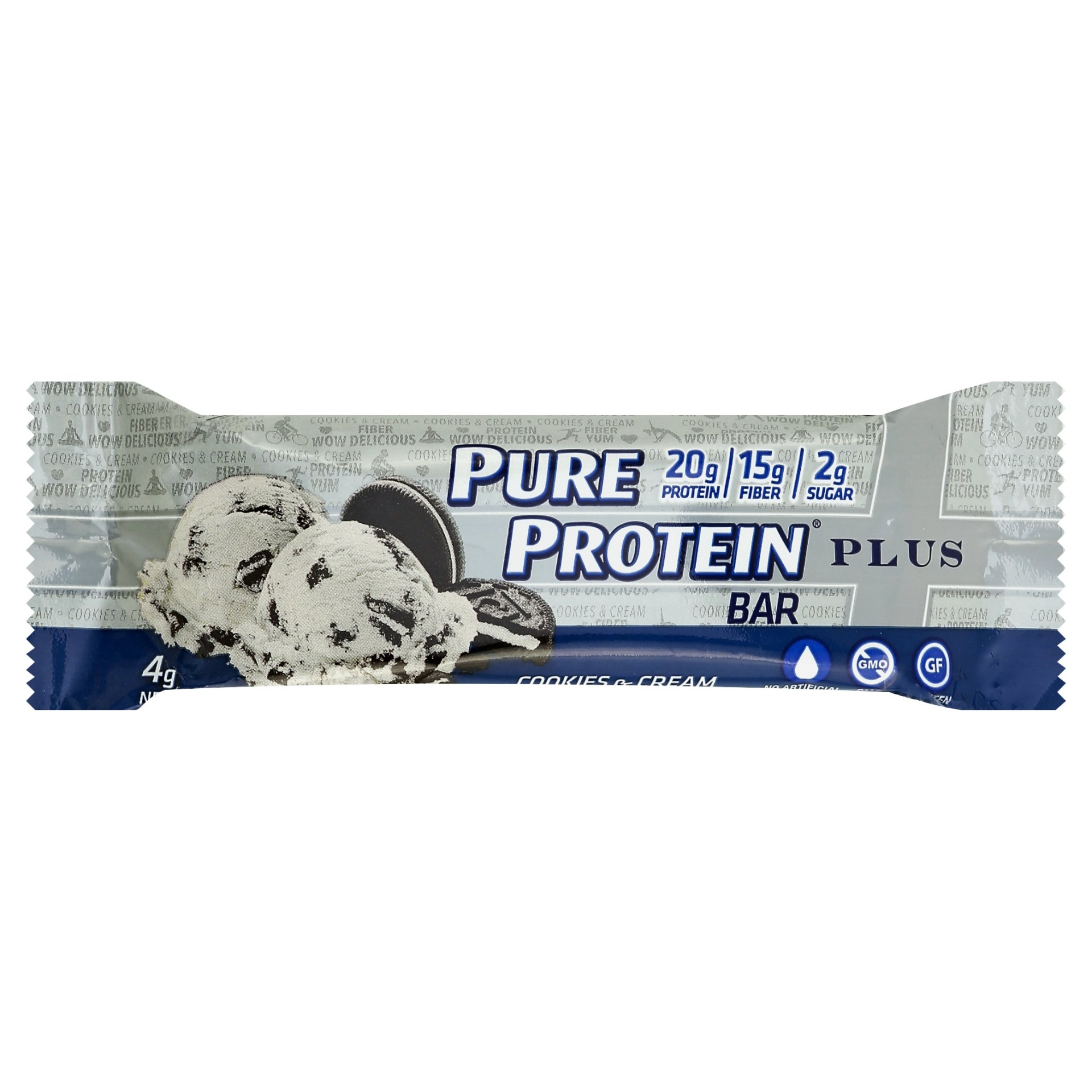 slide 1 of 5, Pure Protein Plus Bar Cookies & Cream, 60 gram