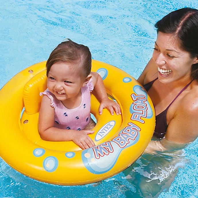 slide 3 of 4, Intex My Baby Float with Pillow Backrest - Yellow, 26.5 in