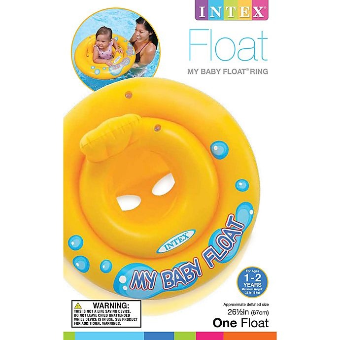 slide 4 of 4, Intex My Baby Float with Pillow Backrest - Yellow, 26.5 in