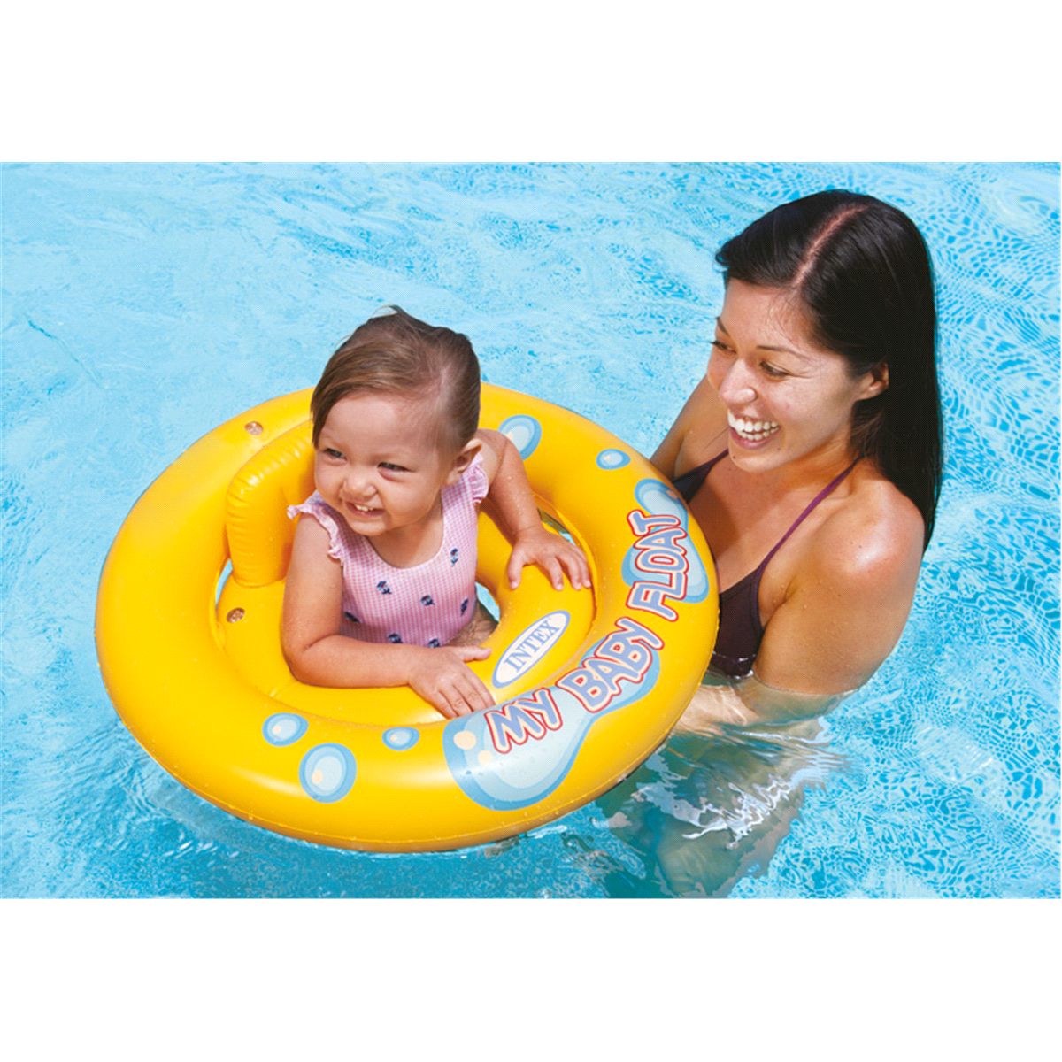 slide 1 of 4, Intex My Baby Float with Pillow Backrest - Yellow, 26.5 in
