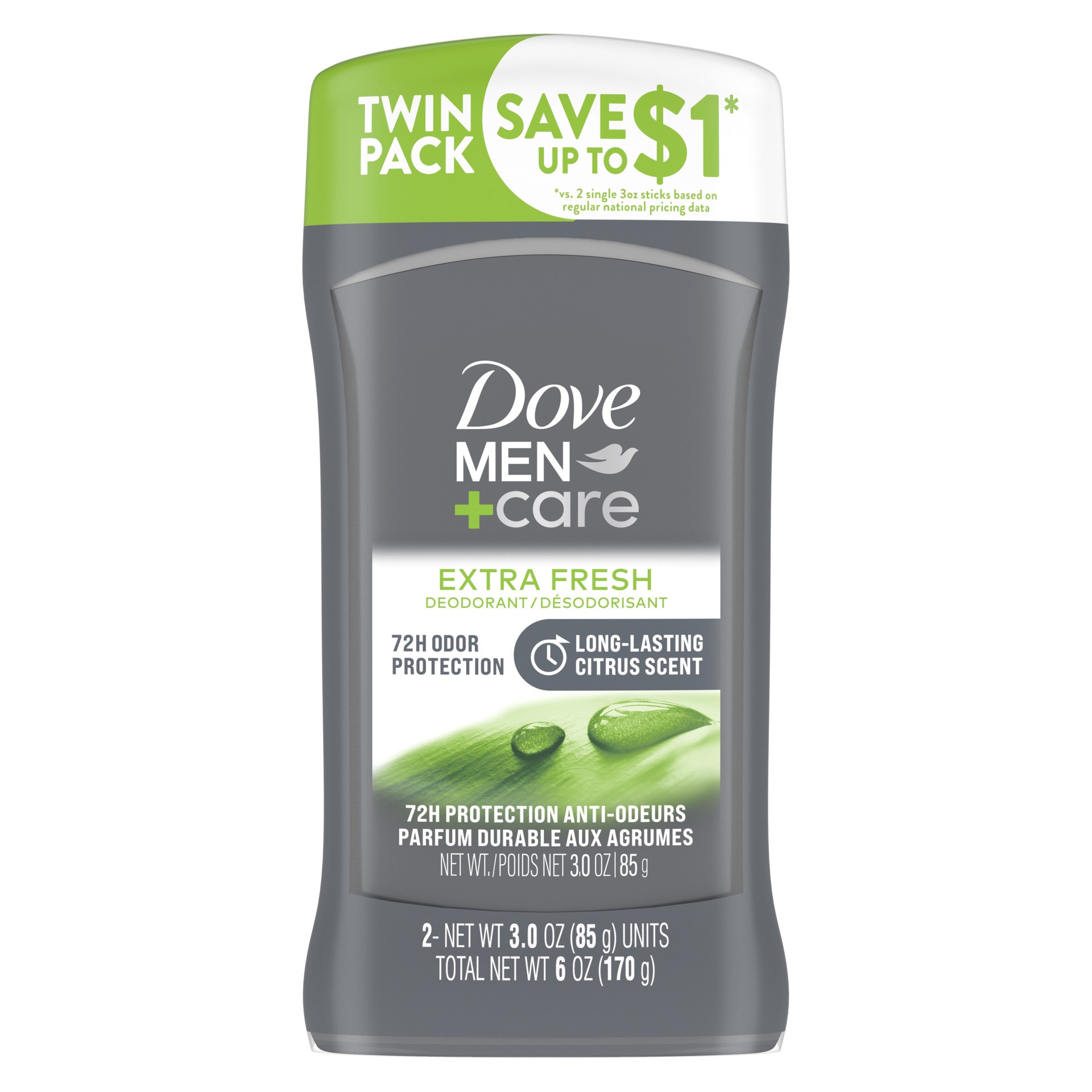 slide 1 of 9, Dove Men+Care Deodorant Stick for Men Clean Comfort, 3 oz, Twin Pack, 3 oz